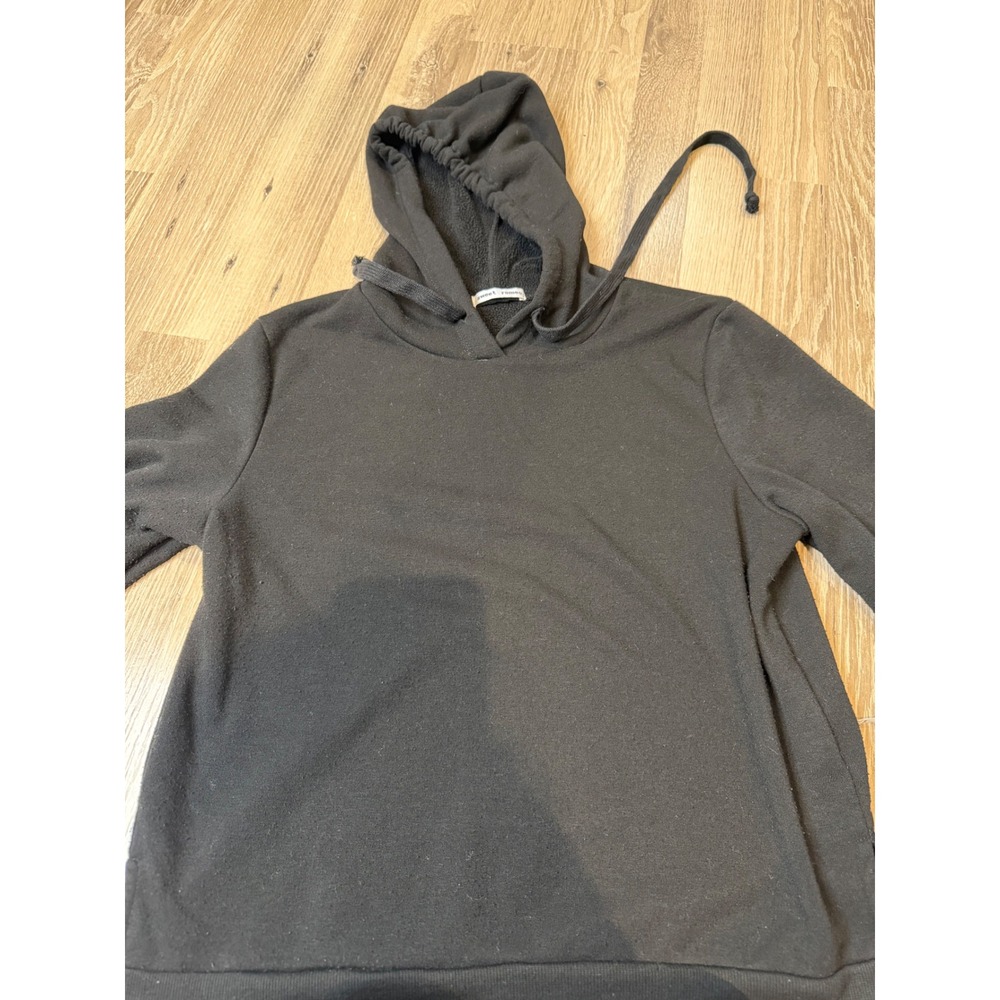 Sweet Romeo Flawed Black Fleece Lined Hooded Sweatshirt XS Pullover Hoodie‎ - Picture 5 of 8